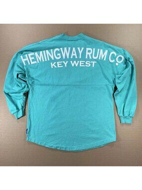 Hemingway Rum Co Key West L/S Rugby Jersey Shirt MADE IN USA Teal Ernest Mens S